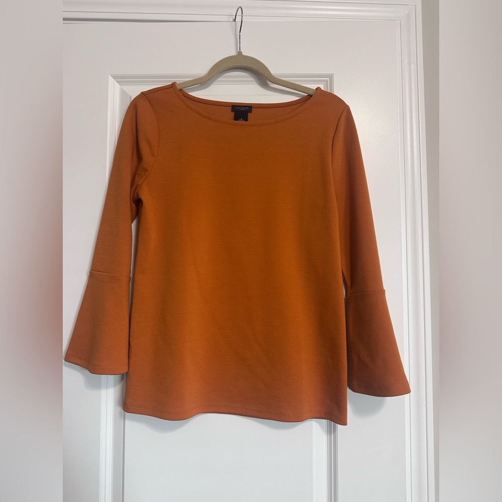 Ann Taylor Burnt Orange Long Sleeve Top